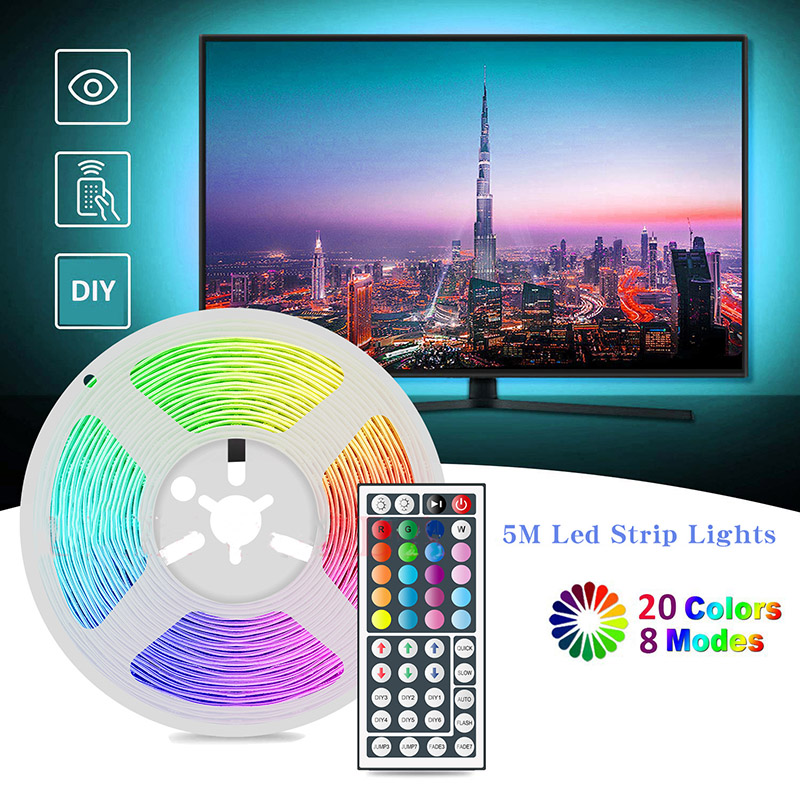 DC12V 16.4ft/5m 5050RGB Glue-drop Multi Colorful Discoloration LED Light Strip Kit Flexible Blister Light Strip With 44 Key Remote Control DC12V 16.4ft/5m 5050RGB Glue-drop Multi Colorful Discoloration LED Light Strip Kit Flexible Blister Light Strip With 44 Key Remote Control